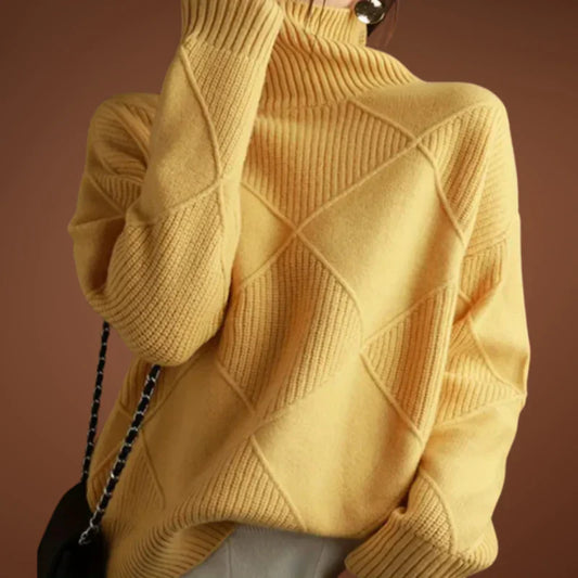 Hampton Argyle Wool-Blend Turtleneck Jumper